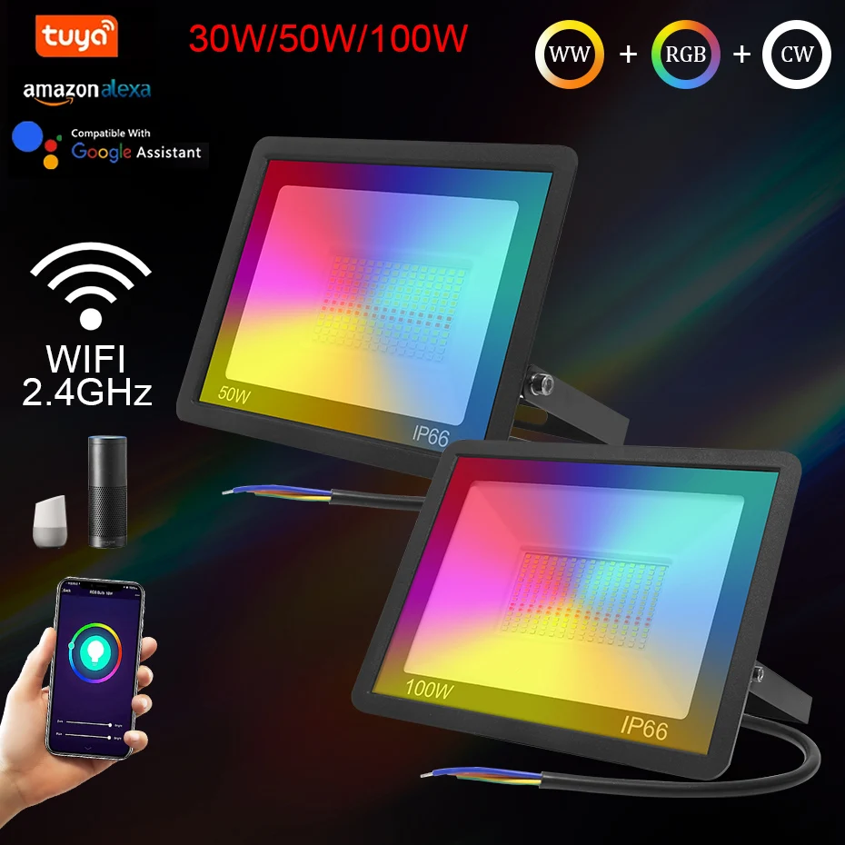 LED Floodlight RGB Tuya Wifi Smart Spotlight 220V Outdoor Lighting 30W 50W 100W Color Changable Lights Work With Alexa Google
LED Floodlight RGB Tuya Wifi Smart Spotlight 220V Outdoor Lighting 30W 50W 100W Color Changable Lights Work With Alexa Google