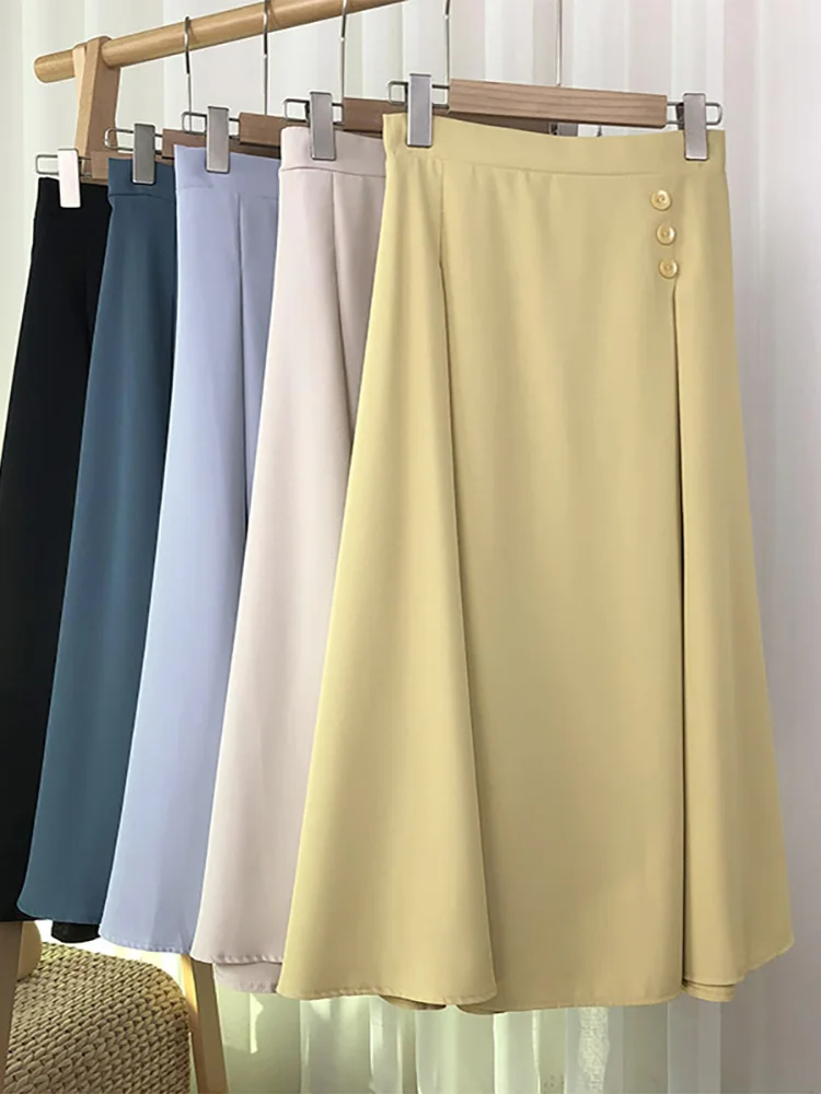 Croysier 2022 Fashion Skirts For Women Elastic High Waist Casual A Line Skirt Buttons Dart Detail Office Lady Elegant Midi Skirt
Croysier 2022 Fashion Skirts For Women Elastic High Waist Casual A Line Skirt Buttons Dart Detail Office Lady Elegant Midi Skirt