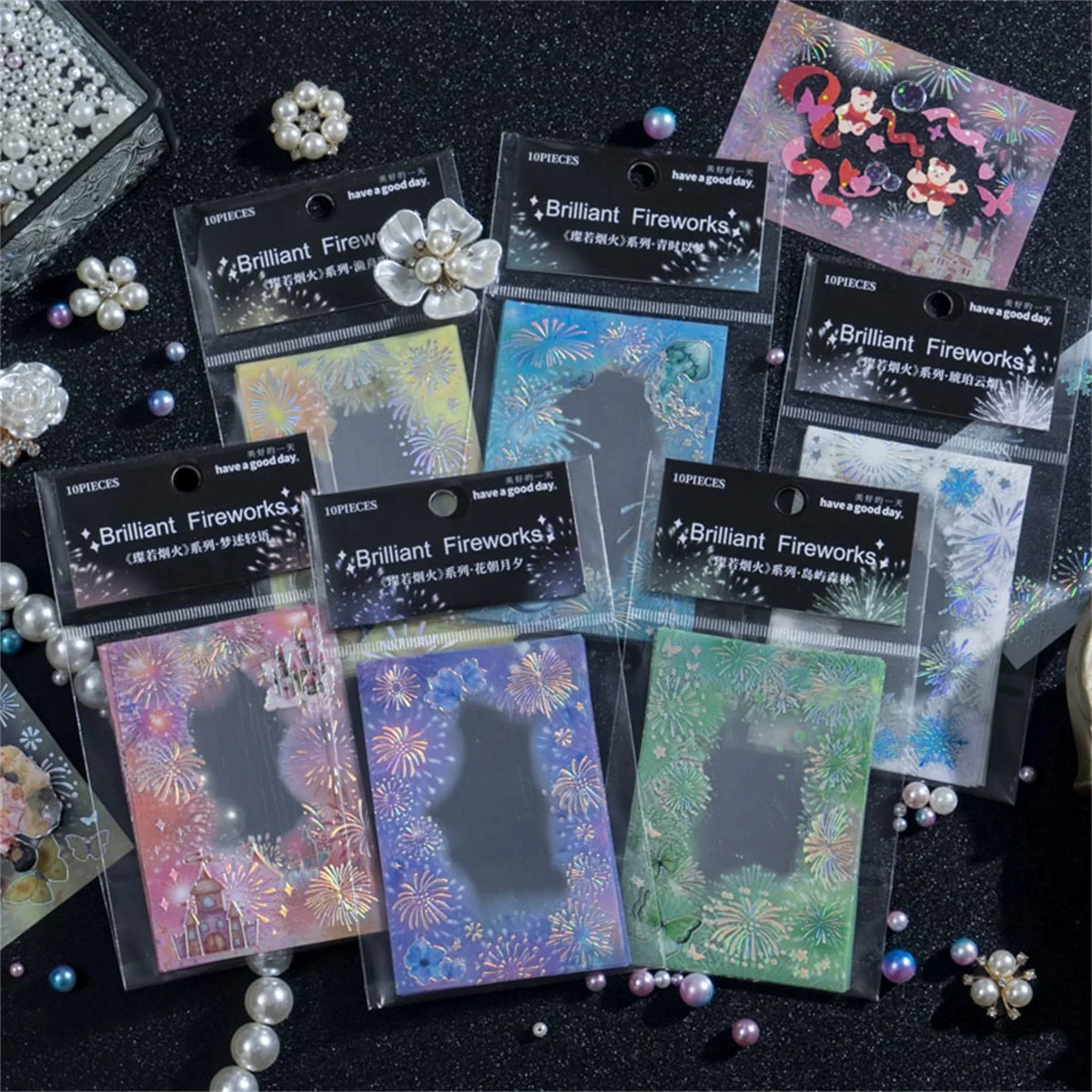 Pyrotechnic Frame Laser Stickers pack 10 pcs Decorative Adhesive Diy Sticker for Diary Album Scrapbooking material
Pyrotechnic Frame Laser Stickers pack 10 pcs Decorative Adhesive Diy Sticker for Diary Album Scrapbooking material