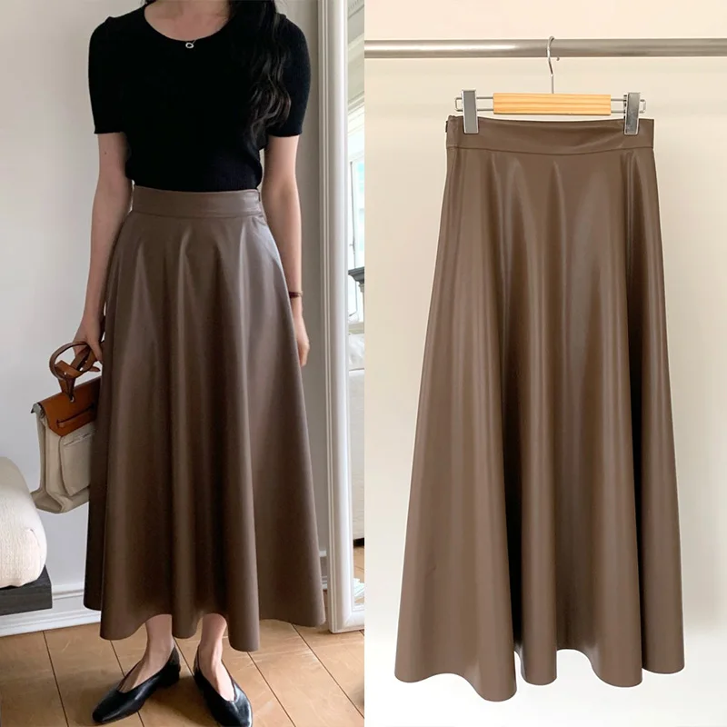 Корейская шикарная французская Ретро универсальная юбка с высокой талией и тонким дизайном из искусственной кожи длиной выше колена А-образной формы для женщин
Корейская шикарная французская Ретро универсальная юбка с высокой талией и тонким дизайном из искусственной кожи длиной выше колена А-образной формы для женщин