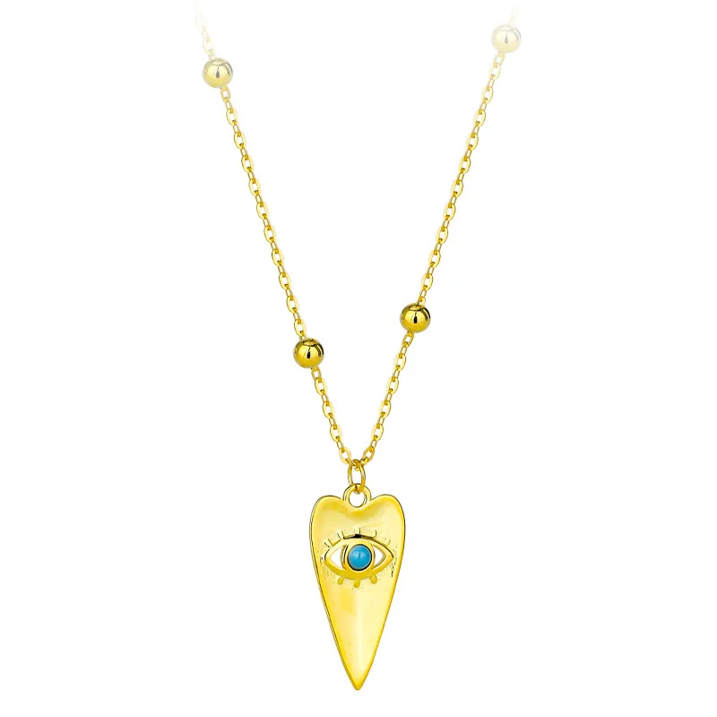 TKJ 925 Sterling Silver Gold Bead Chain Geometric Triangle Pendant Evil Eye Pendant Necklace Women's Jewelry Gift
TKJ 925 Sterling Silver Gold Bead Chain Geometric Triangle Pendant Evil Eye Pendant Necklace Women's Jewelry Gift