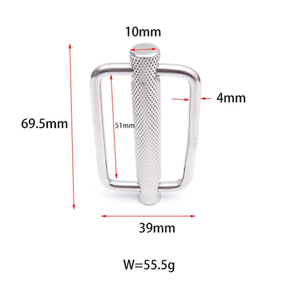 

50mm 316 Stainless Steel Slide Buckle Triglide Webbing Slider Strap Keeper for Harness Waist Strap Shoulder Strap Adjust