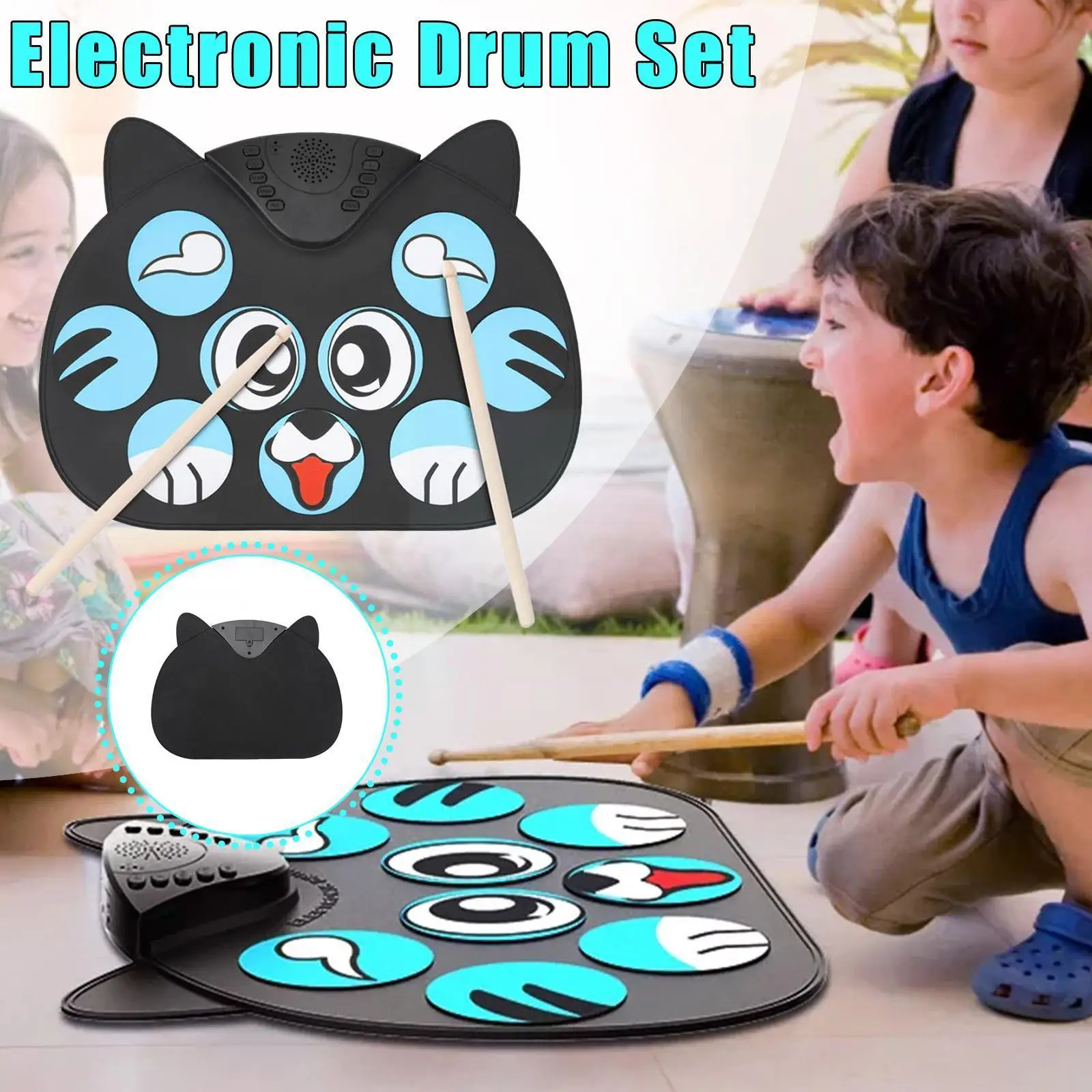 Portable Kids Electronic Drum Kit 9 Silicone Drum Pads Percussion USB/Battery Drum Kit Drum Foot With Foldable Sticks L0G4
Portable Kids Electronic Drum Kit 9 Silicone Drum Pads Percussion USB/Battery Drum Kit Drum Foot With Foldable Sticks L0G4