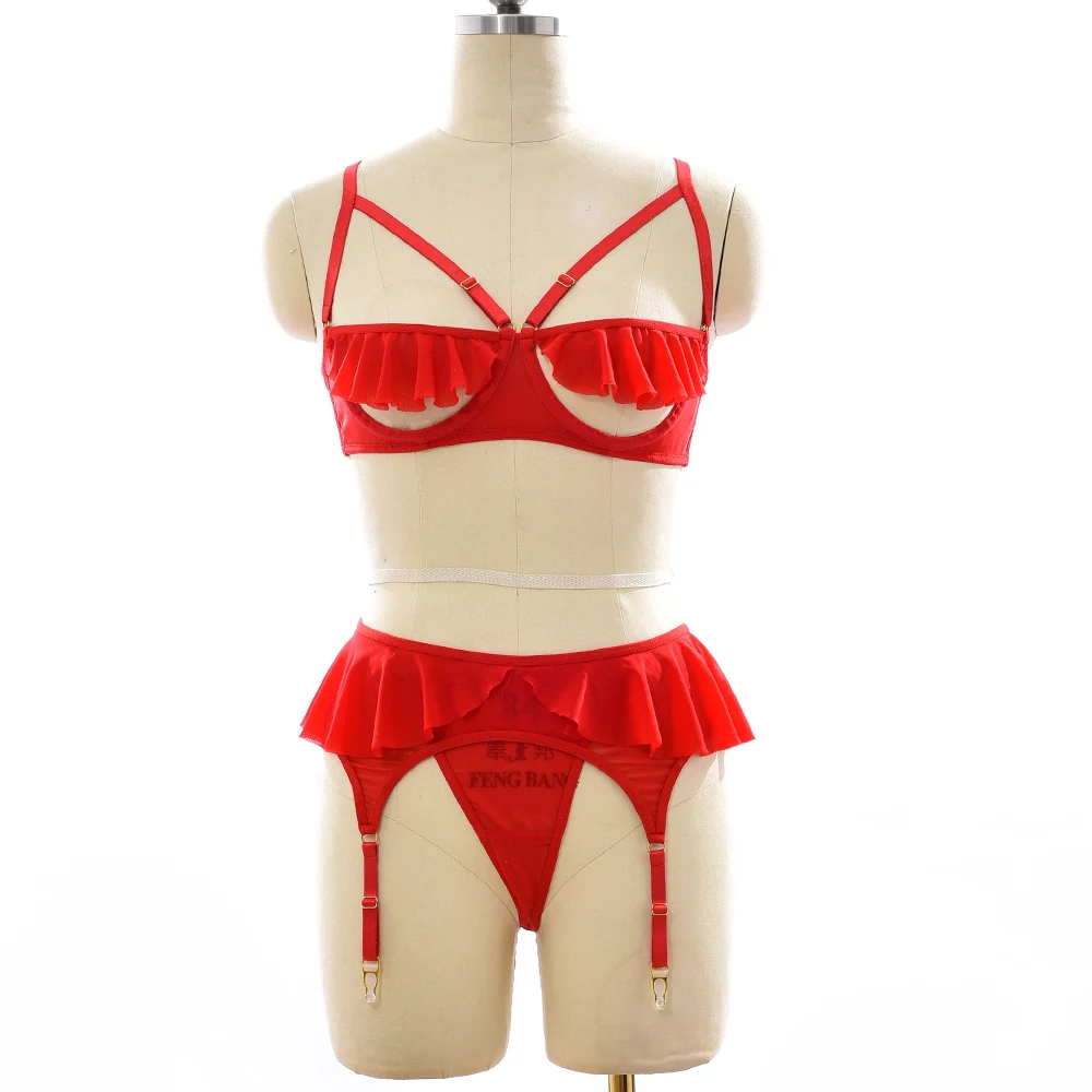 Red Fetish Bondage Set Lingerie Harness Body Cage Mesh Bra Stockings Garter Punk Elastic Adjust Suspender G-String Briefs
Red Fetish Bondage Set Lingerie Harness Body Cage Mesh Bra Stockings Garter Punk Elastic Adjust Suspender G-String Briefs