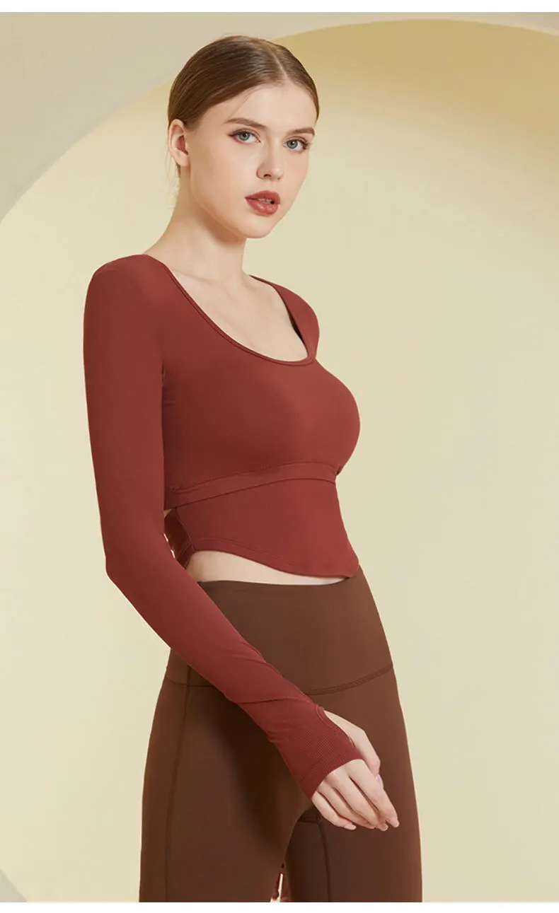 Autumn and Winter New Thread Yoga Dress Long Sleeve Women's One piece Bodysuit with Breast Cushion
Autumn and Winter New Thread Yoga Dress Long Sleeve Women's One piece Bodysuit with Breast Cushion
