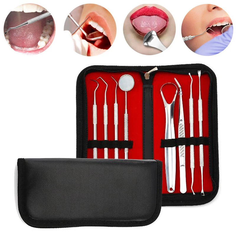 6pc/8pc Dental Mirror Stainless Steel Dental Dentist Prepared Tool Set Probe Tooth Care Kit Instrument Tweezer Hoe Sickle Scaler
6pc/8pc Dental Mirror Stainless Steel Dental Dentist Prepared Tool Set Probe Tooth Care Kit Instrument Tweezer Hoe Sickle Scaler
