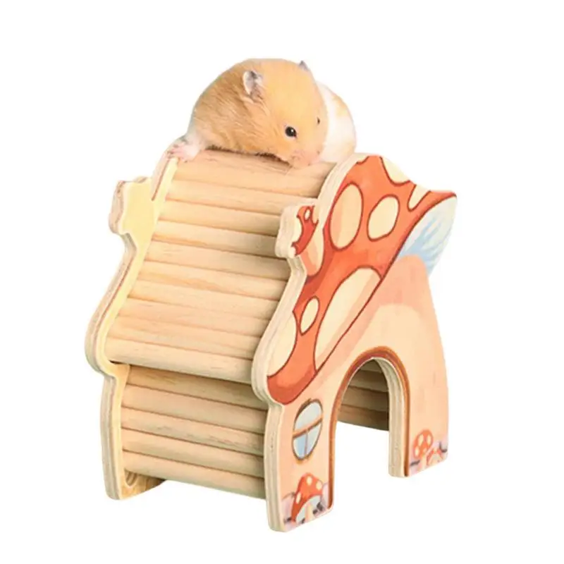 

Hamster Hideout Mouse Cage Animal Toy With Fine Workmanship And Decorative Effect Keep Pets Active In Mushroom House Shape With