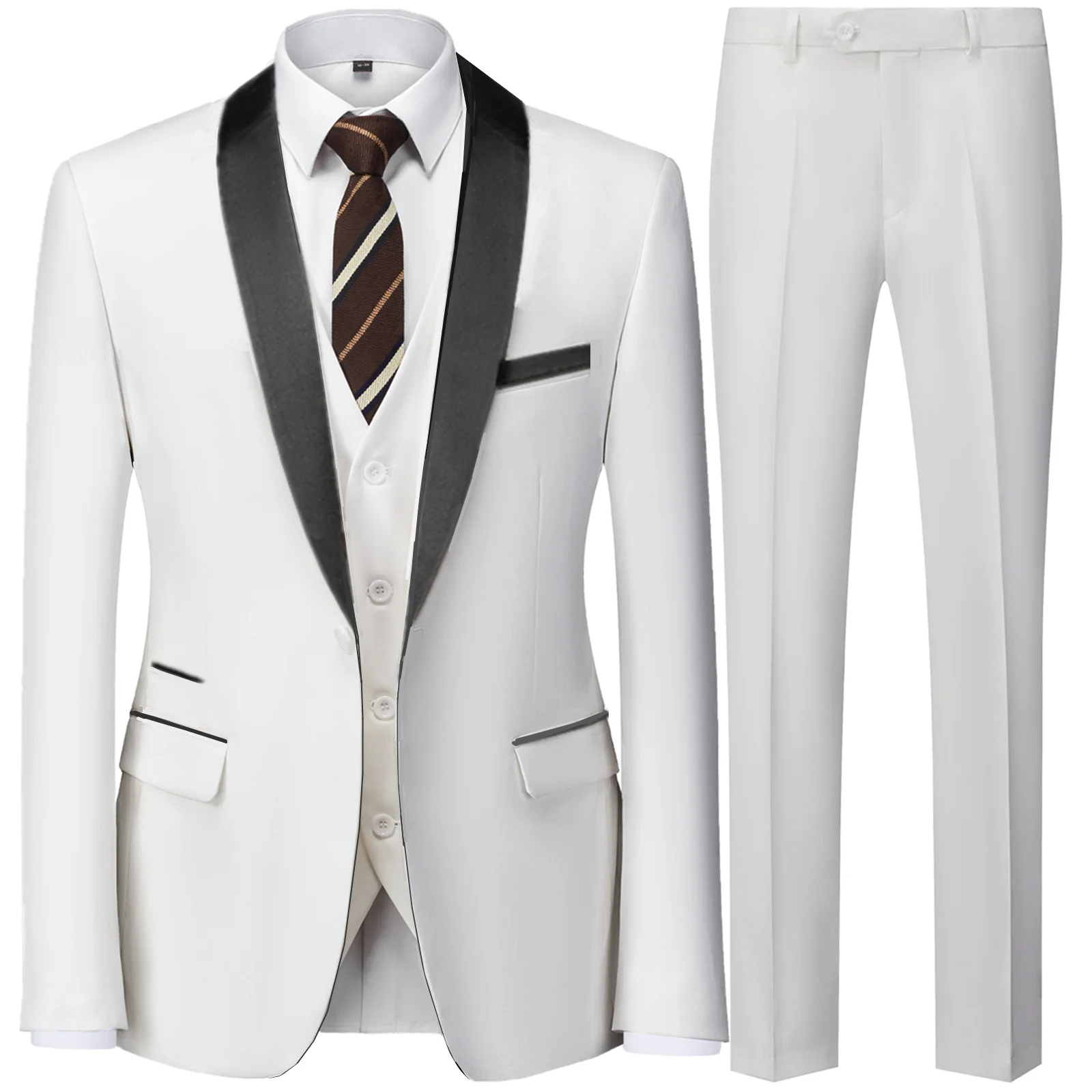 Men Mariage Color Block Collar Suits Jacket Trousers Waistcoat Male Business Casual Wedding Blazers Coat Vest Pants 3 Pieces Set
Men Mariage Color Block Collar Suits Jacket Trousers Waistcoat Male Business Casual Wedding Blazers Coat Vest Pants 3 Pieces Set