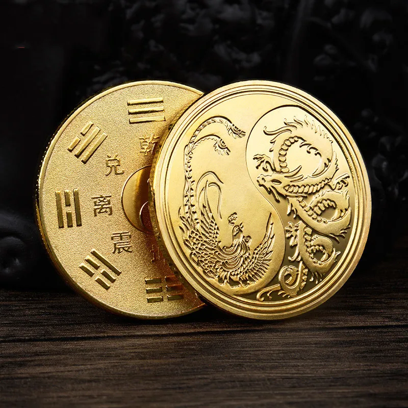Dragon Coin Gold Silver Plating Commemorative Collection Decoration Geomantic Omen Chinese Coins of Luck and Money
Dragon Coin Gold Silver Plating Commemorative Collection Decoration Geomantic Omen Chinese Coins of Luck and Money