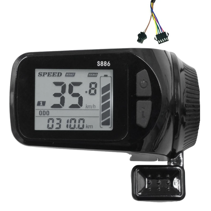 Ebike LCD Display Panel Thumb Throttle Meter LCD Display 24V/36V/48V/60V S886 For Electric Bicycles E-Scooter(SM Plug)
Ebike LCD Display Panel Thumb Throttle Meter LCD Display 24V/36V/48V/60V S886 For Electric Bicycles E-Scooter(SM Plug)