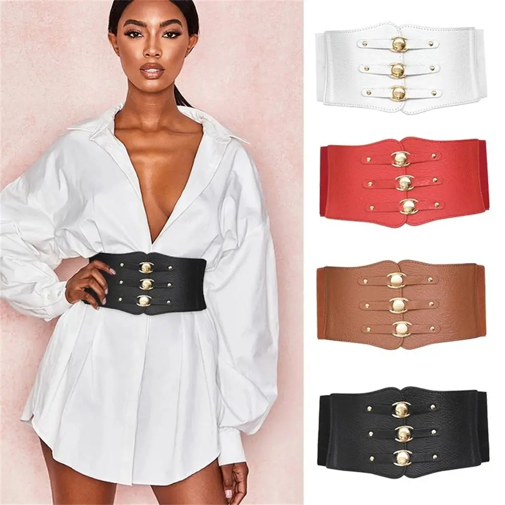 1Pc Fashion Womens Waistband Waist Belt Ladies Retro Wide Buckle Elastic Stretch Wrap Strap Corset Punk Rivet Decoration
1Pc Fashion Womens Waistband Waist Belt Ladies Retro Wide Buckle Elastic Stretch Wrap Strap Corset Punk Rivet Decoration