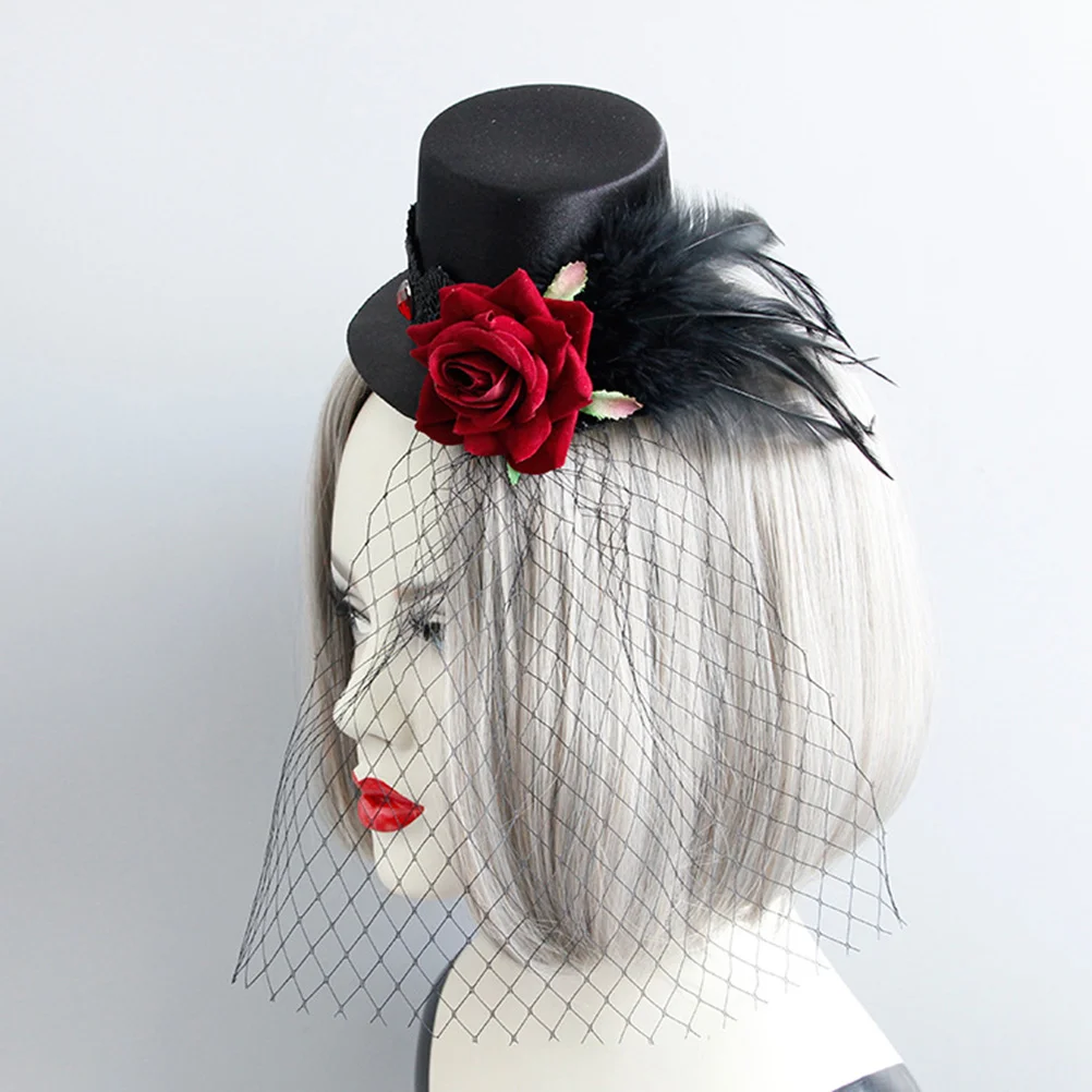 Bride Veil Red Rose Mesh Hat Cocktail Flower Hat Hairpin Party Headwear Decor Use Hat Party Decoration ( Black )
Bride Veil Red Rose Mesh Hat Cocktail Flower Hat Hairpin Party Headwear Decor Use Hat Party Decoration ( Black )