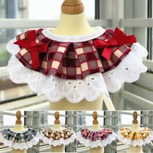 Plaid Cat Dog Bibs Collar Pet Dog Saliva Towel Bandana Cute Shawl Scarf For Small Large Dogs Pets Products Puppy Cat Accessories