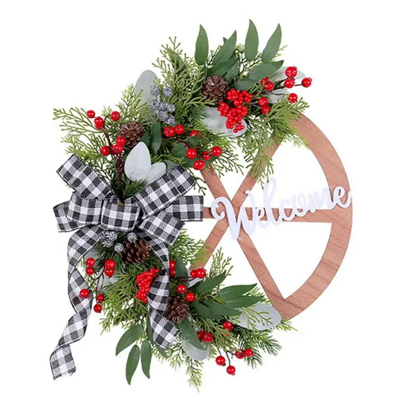 

Christmas Wreaths For Front Door Artificial Spruce Winter Holiday Wreath With Pine Cones Farmhouse Rustic Christmas Party