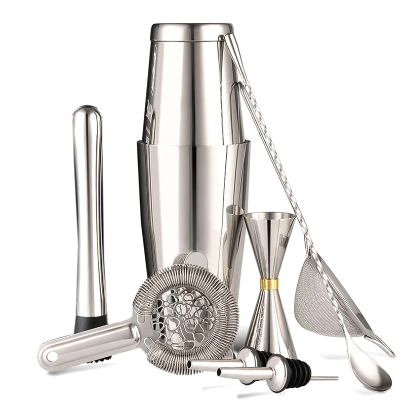8Pcs/Set Cocktail Shaker Bar Set Stainless Steel Lounge Cup Boston Cup Shaker Cocktail Shaker
8Pcs/Set Cocktail Shaker Bar Set Stainless Steel Lounge Cup Boston Cup Shaker Cocktail Shaker
