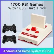 4K HD Portable Video Game Console With 500G Hard Drive Built-in 1700 Retro Games For PS1 Arcade Box With Wireless Controllers