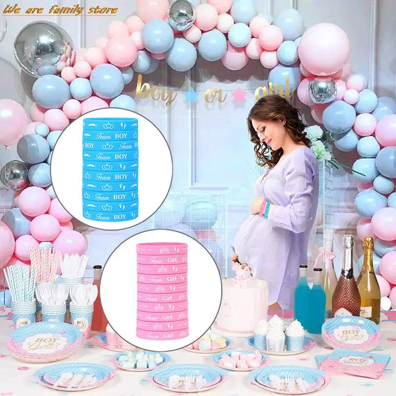 Boy or Girl Gender Reveal Party Team Bride Bracelet Wristbands For Team Wendy Welcome Baby Shower Decoration Blue Pink Silicone 
Boy or Girl Gender Reveal Party Team Bride Bracelet Wristbands For Team Wendy Welcome Baby Shower Decoration Blue Pink Silicone