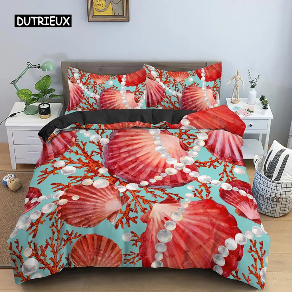 Shell Bedding Set Coral Polyester Color Shell Comforter Cover Quilt Cover King Queen Size Bedding Set for Women Kids Room Decor
Shell Bedding Set Coral Polyester Color Shell Comforter Cover Quilt Cover King Queen Size Bedding Set for Women Kids Room Decor