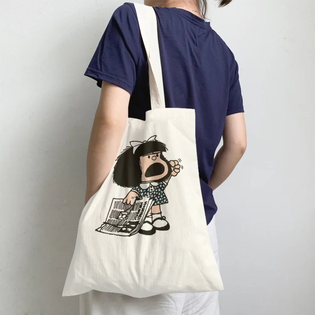 Angry with NewspaperHandbag Mafalda Quino Comics Manga Girl Shoulder Canvas Bags Women Pocket Shopper HandBags Capacity Tote Bag
Angry with NewspaperHandbag Mafalda Quino Comics Manga Girl Shoulder Canvas Bags Women Pocket Shopper HandBags Capacity Tote Bag