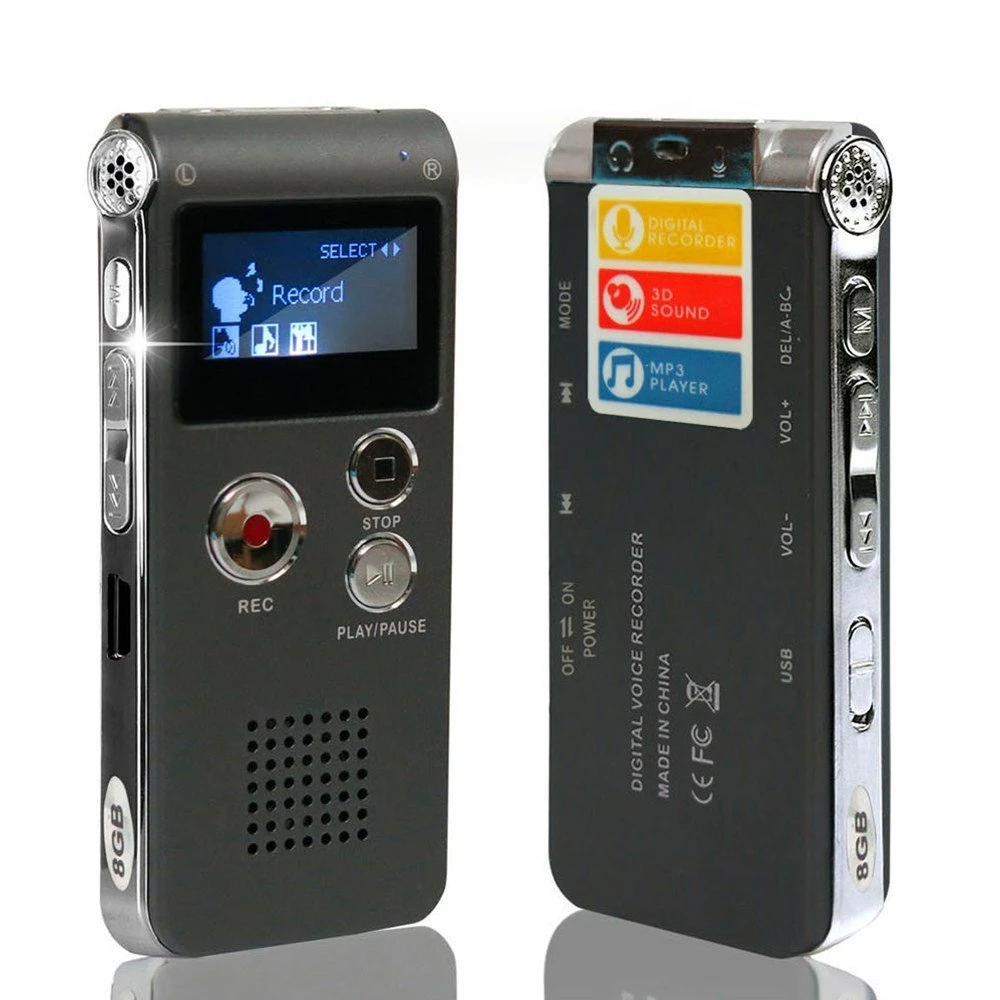

Audio Sound Recorder Telephone Recording VOR Dictaphone 8GB MP3 Player Voice Activated Digital Voice Recorder