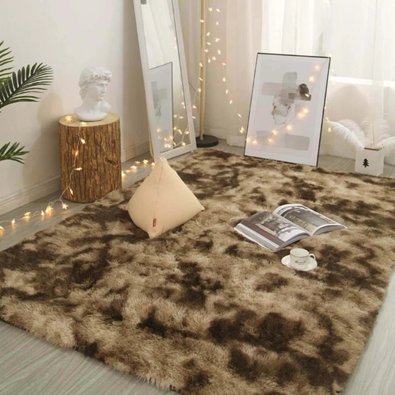 

New Fluffy Rugs Anti-Skid Shaggy Area Rug Dining Room Carpet Floor Mat Home Living Room Bedroom Bedside Plush Carpet 40*60cm