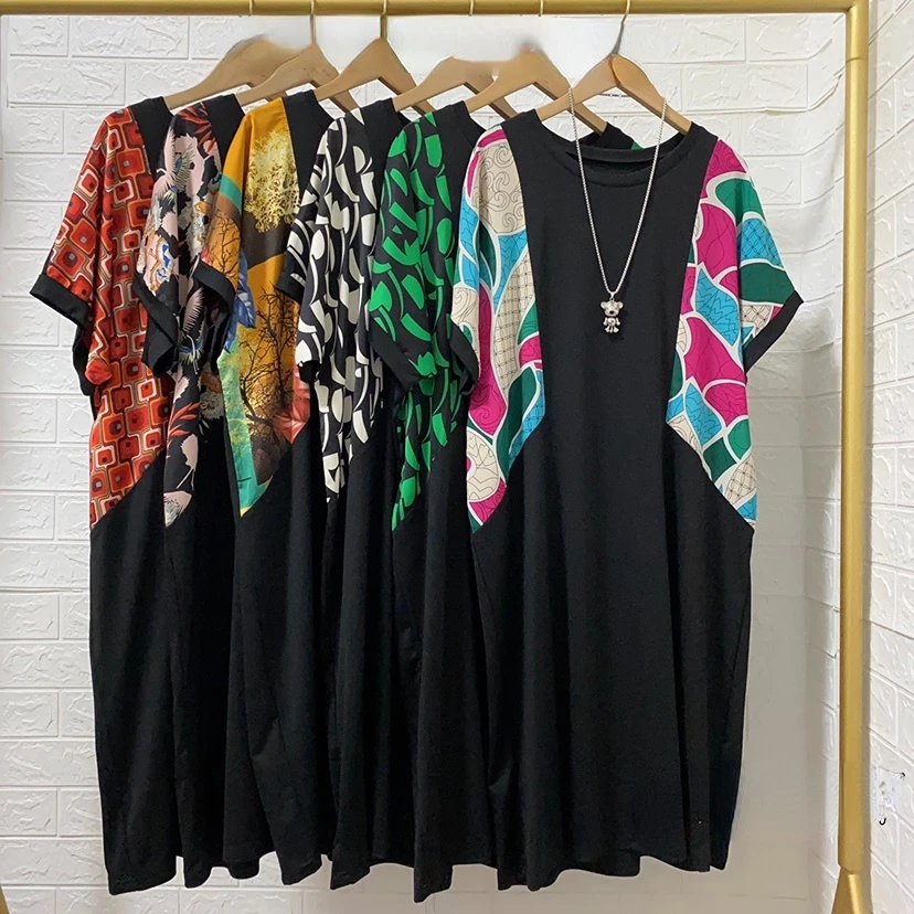 Short Sleeve Medium Length Dress Loose Casual Thin summer dresses lady's floral black dress
Short Sleeve Medium Length Dress Loose Casual Thin summer dresses lady's floral black dress