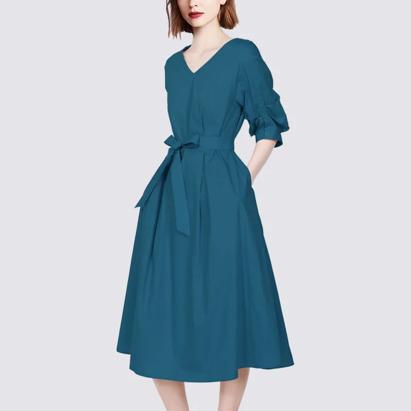 Elegant Summer Dresses Woman 2022 Cotton Robe Simple OL Ladies Work V-Neck Loose Belt Bandage Long Dress Female Party Vestidos
Elegant Summer Dresses Woman 2022 Cotton Robe Simple OL Ladies Work V-Neck Loose Belt Bandage Long Dress Female Party Vestidos