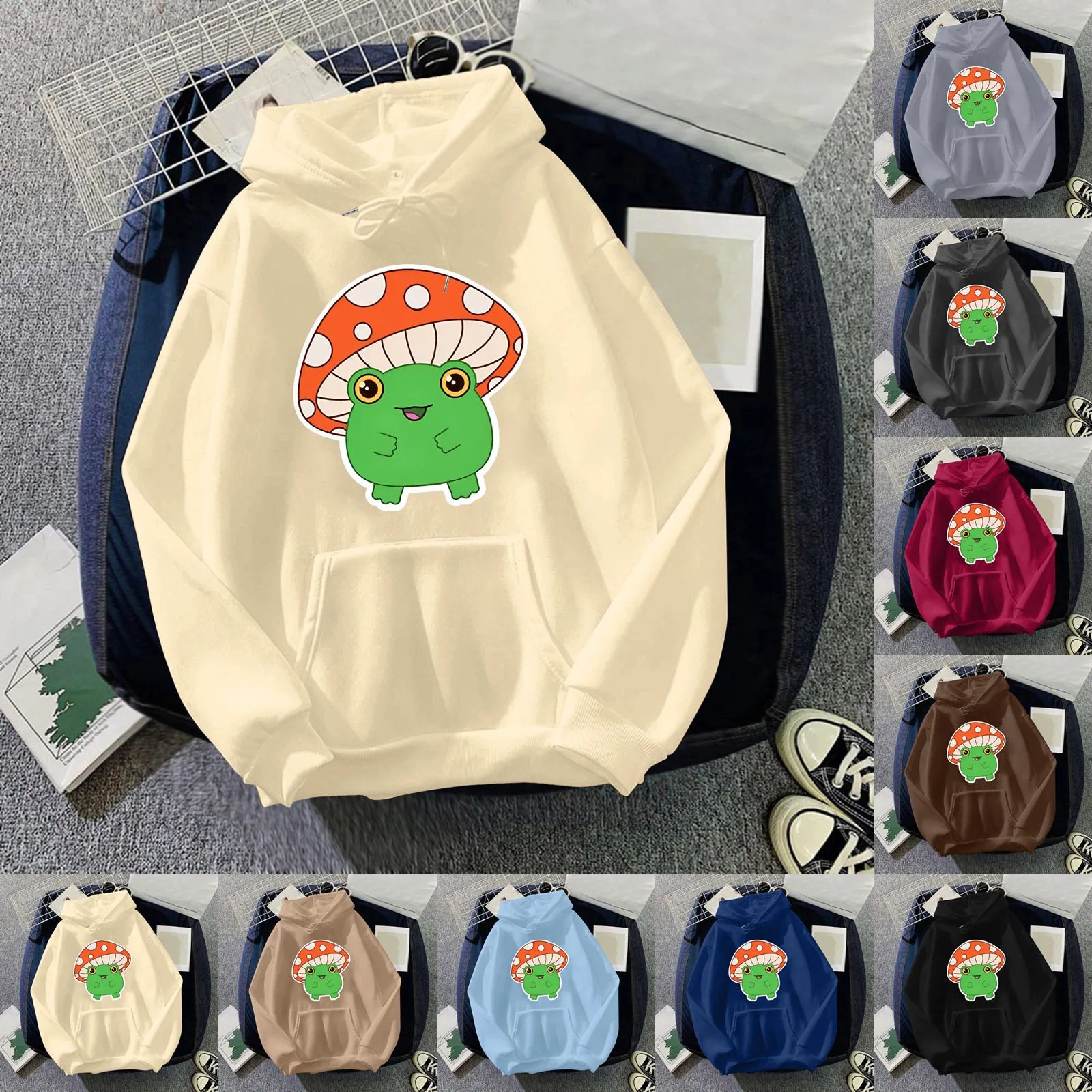 Women Sweatshirt Cute Frog Hoodie Long Sleeve Shirt Pullover Fall Clothes With Pockets
Women Sweatshirt Cute Frog Hoodie Long Sleeve Shirt Pullover Fall Clothes With Pockets