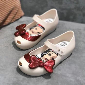 Disney Princess Snow White New Melissa Childrens Shoes Butterfly Results Frozen Anna Elsa Shoes Summer Little Girls Sandals