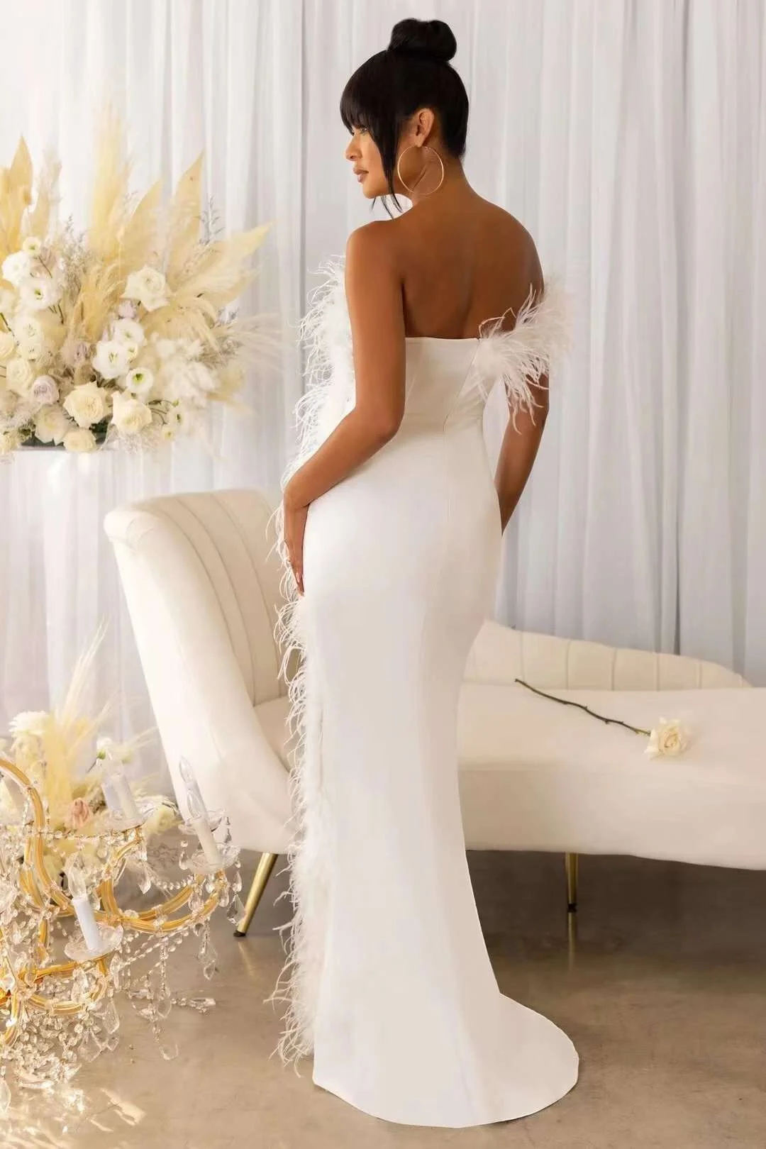 Black 2023 Women White Split Strapless Long Maxi Feathers Bandage Dresses Party Evening Dropship Wholesale
Black 2023 Women White Split Strapless Long Maxi Feathers Bandage Dresses Party Evening Dropship Wholesale