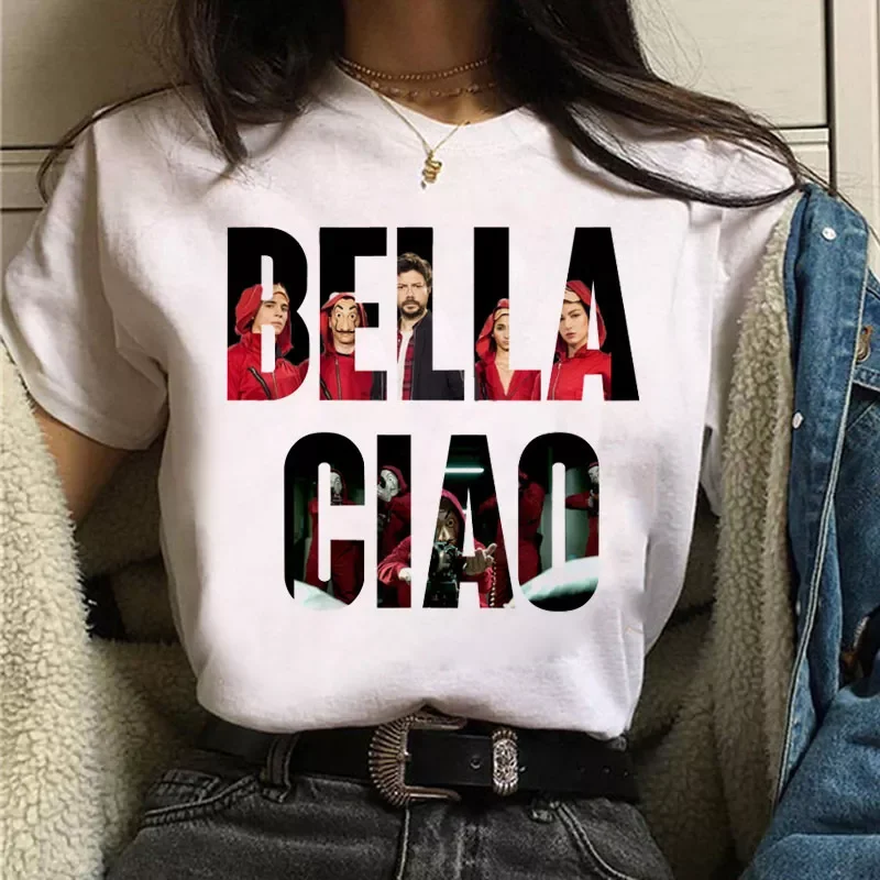 Fashion Women Tshirt Bella Ciao T Shirt La Ca Sa De Papel T-shirt Female Short Sleeve Tops Tee Summwe Woman T-shirts Tops
Fashion Women Tshirt Bella Ciao T Shirt La Ca Sa De Papel T-shirt Female Short Sleeve Tops Tee Summwe Woman T-shirts Tops