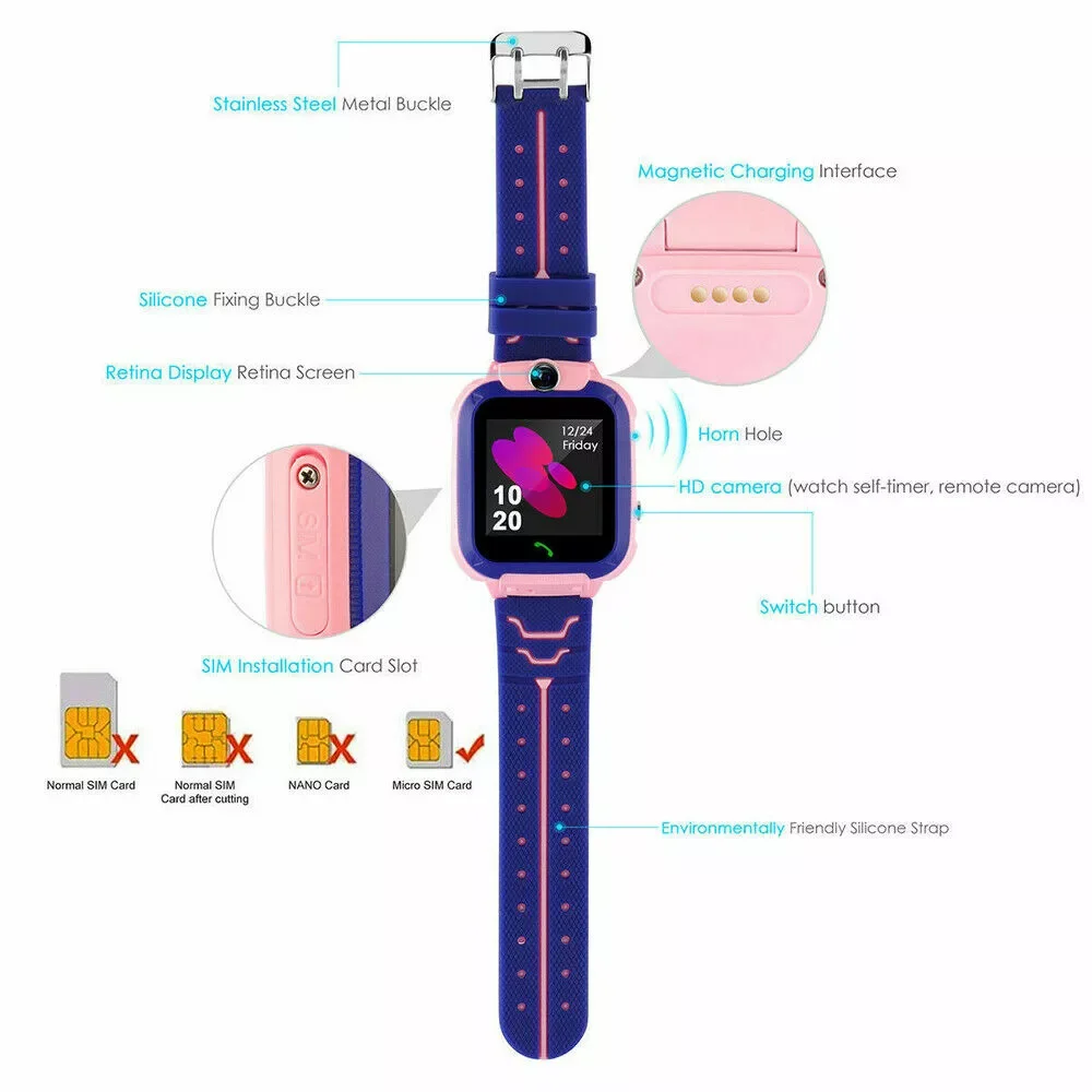 Kids Smart Watch SOS Phone Watch Sports Watches Boys Girls Q12 Smartwatch Children For IOS Android Support Sim Card
Kids Smart Watch SOS Phone Watch Sports Watches Boys Girls Q12 Smartwatch Children For IOS Android Support Sim Card
