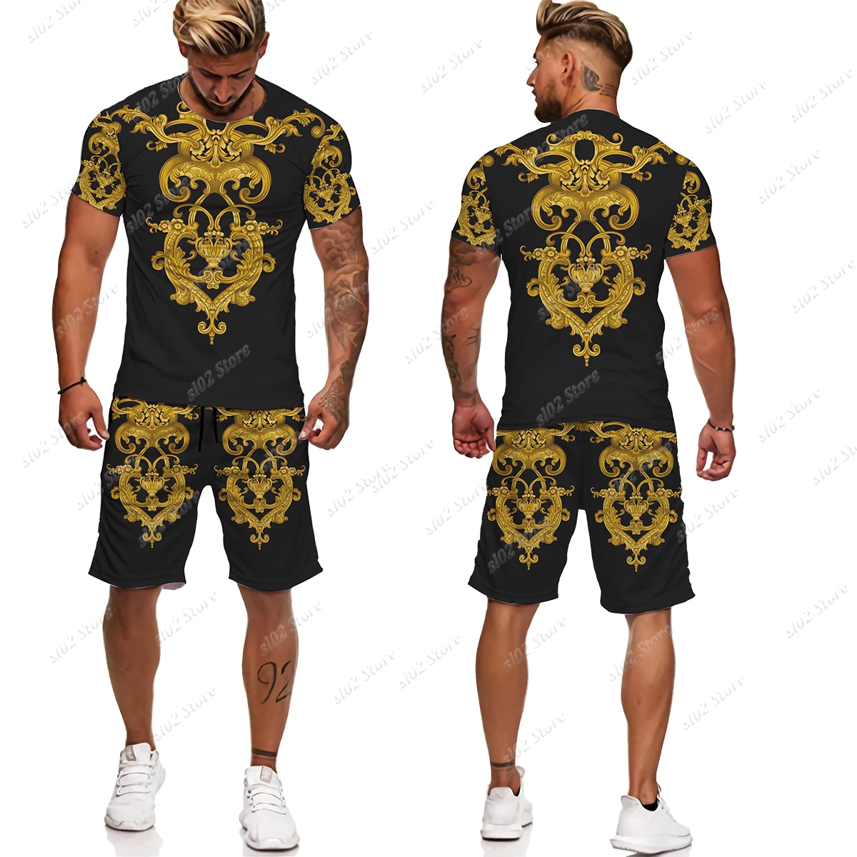 Men's Summer 2 Piece Outfit T-Shirts Shorts Sports Tracksuit Set 3d Printing Sports Tracksuit Set Joggers Men Sweatshirt Set
Men's Summer 2 Piece Outfit T-Shirts Shorts Sports Tracksuit Set 3d Printing Sports Tracksuit Set Joggers Men Sweatshirt Set