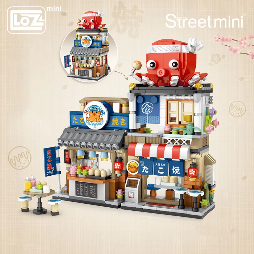 LOZ Mini Building Blocks Japanese Mini Street View folding food street Octopus barbecue ice shop assembly building block toys
LOZ Mini Building Blocks Japanese Mini Street View folding food street Octopus barbecue ice shop assembly building block toys