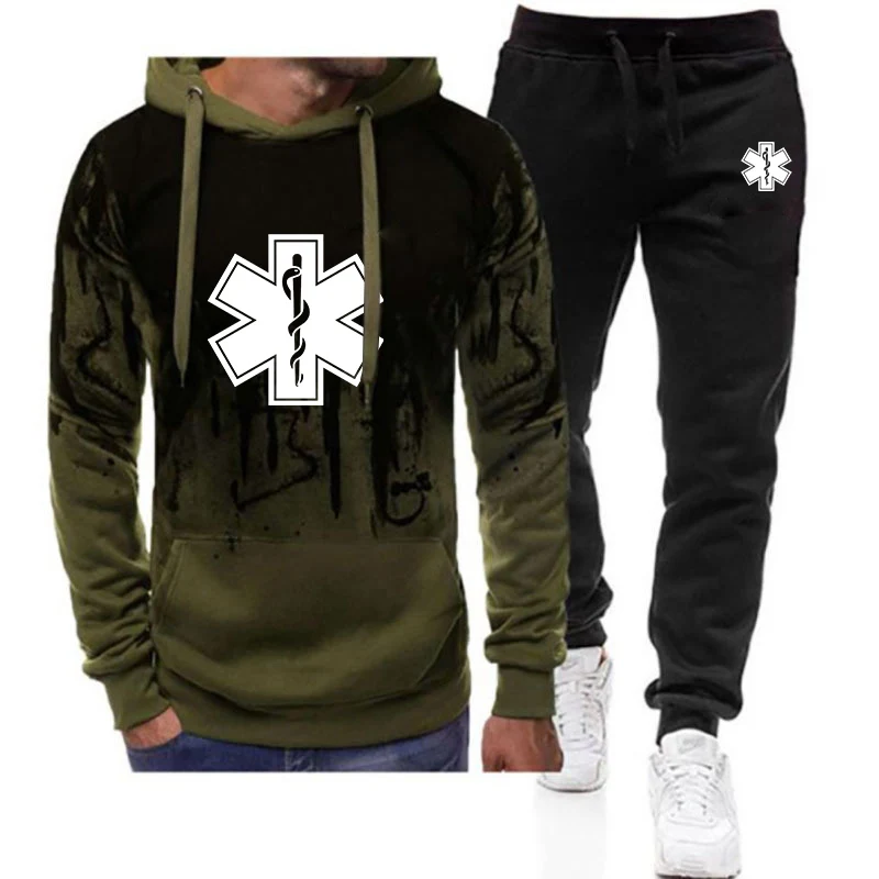 EMT Paramedic Emergency Medical Spring Autumn Men's New Gradient Hoodies+Tracksuit Pants Casual Fitness Male Sportswear
EMT Paramedic Emergency Medical Spring Autumn Men's New Gradient Hoodies+Tracksuit Pants Casual Fitness Male Sportswear