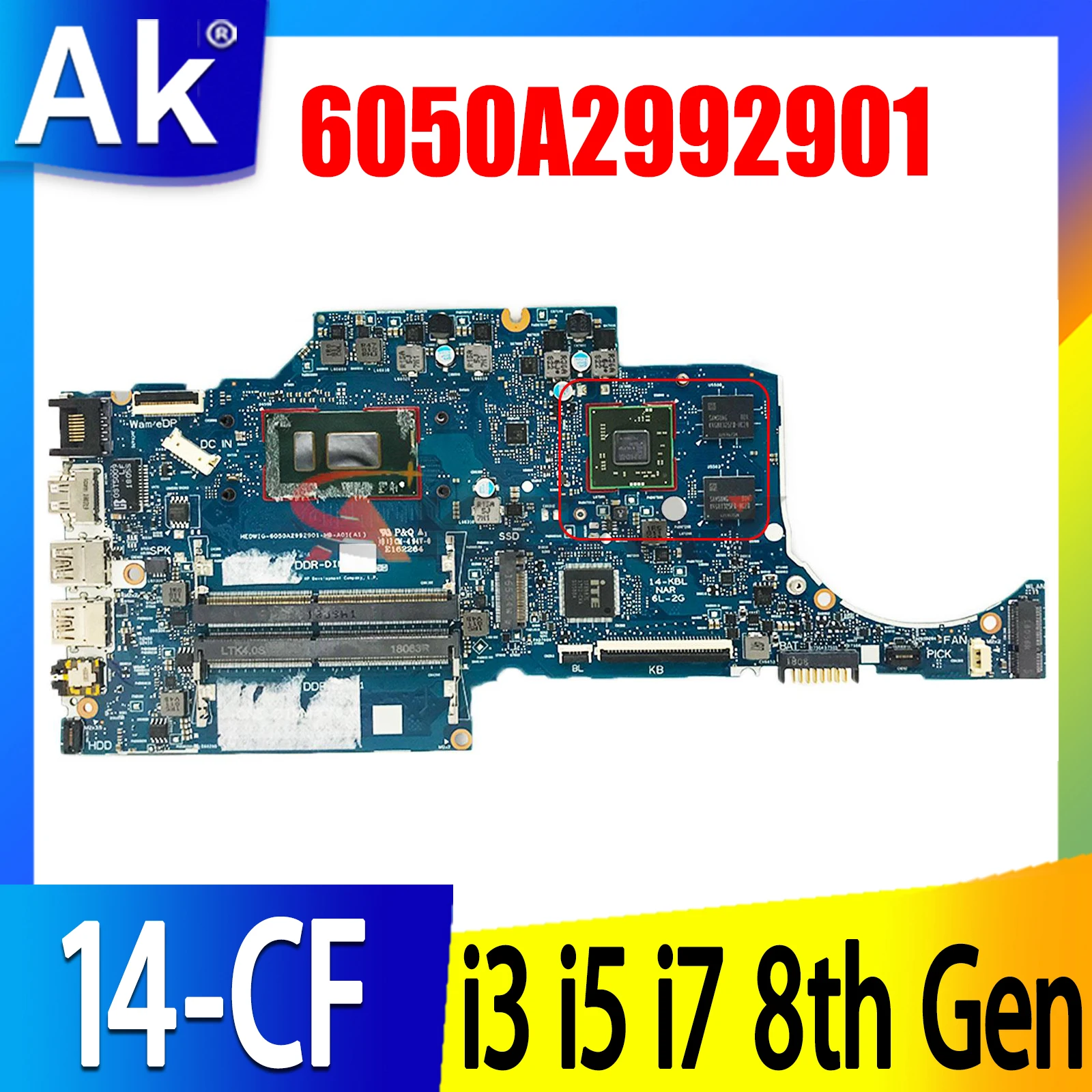 6050A2992901 Mainboard For HP 14-CF 14S-CF l24454-601 Laptop Motherboard i3 i5 i7 8th Gen V2G
6050A2992901 Mainboard For HP 14-CF 14S-CF l24454-601 Laptop Motherboard i3 i5 i7 8th Gen V2G