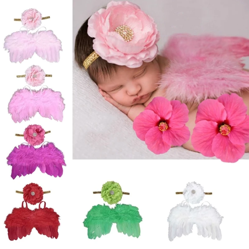 2PCS Feather Wing & Flower Headband Newborn Photography Props Cute Headdress Baby Photoshoot Props Infant Angel Costume
2PCS Feather Wing & Flower Headband Newborn Photography Props Cute Headdress Baby Photoshoot Props Infant Angel Costume