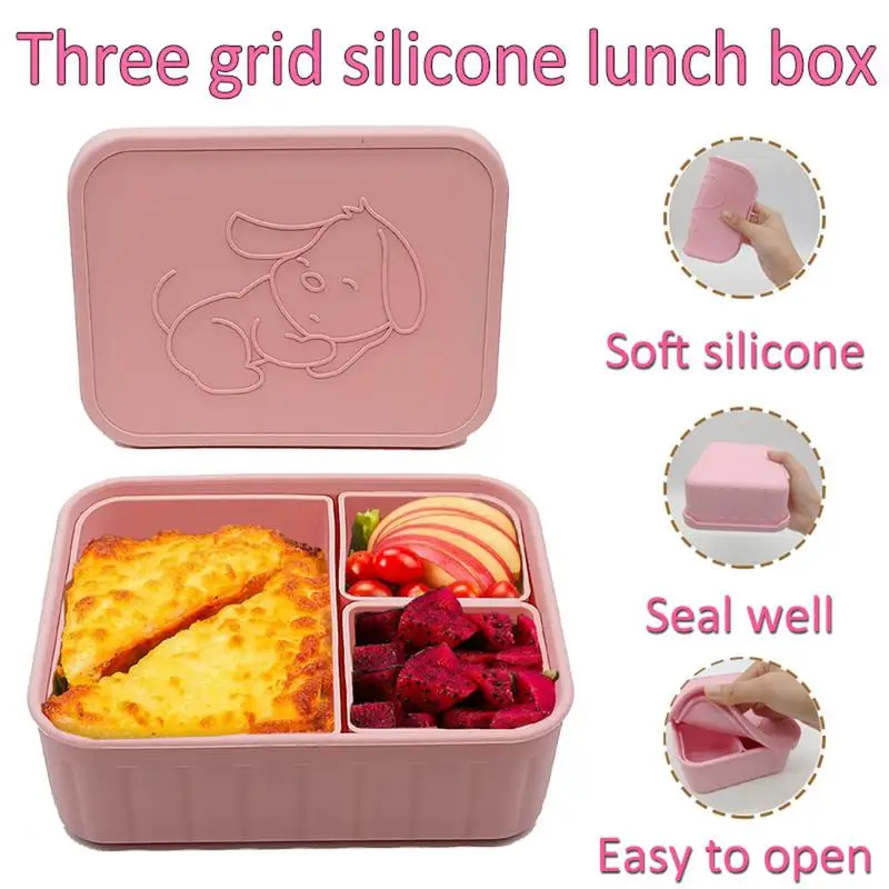 880ml Stackable Lunch Container Silicone Containers 3 Removable Compartments Leak-Proof High temperature resistant lunch box
880ml Stackable Lunch Container Silicone Containers 3 Removable Compartments Leak-Proof High temperature resistant lunch box