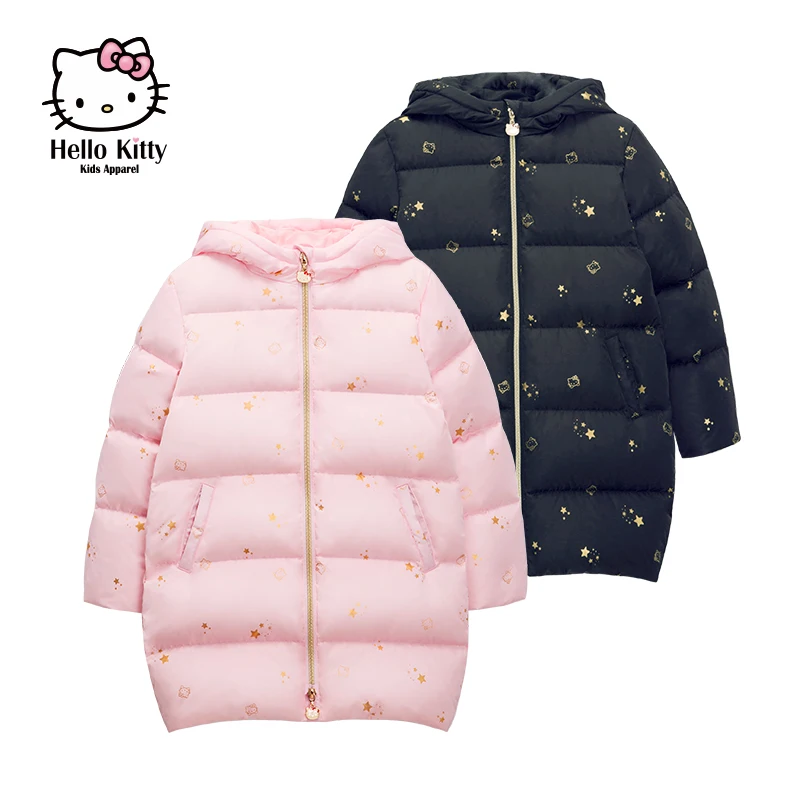 Детский пуховик с капюшоном Hello Kitty, зимнее Модное теплое пальто средней длины для девочек
Детский пуховик с капюшоном Hello Kitty, зимнее Модное теплое пальто средней длины для девочек