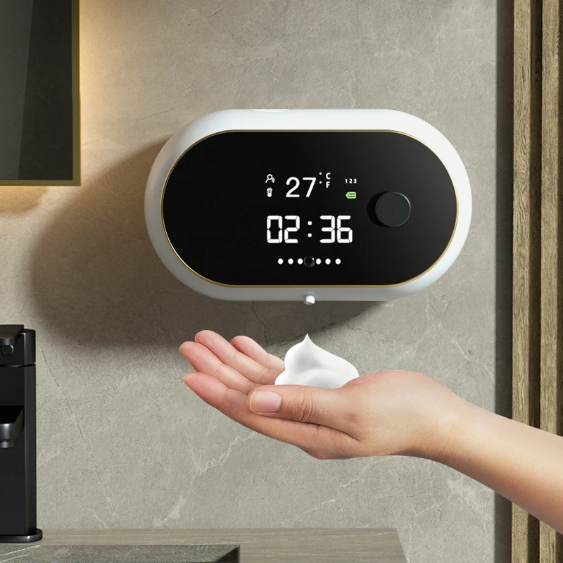 Hongya Wall Liquid Soap Dispenser Time Temperature Display Human Body Induction Bubble Machine Waterproof Foam Soap Dispensers
Hongya Wall Liquid Soap Dispenser Time Temperature Display Human Body Induction Bubble Machine Waterproof Foam Soap Dispensers