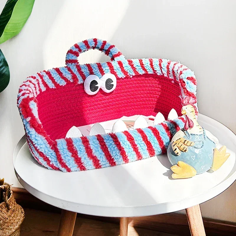 Storage Basket With Handles Laundry Clothing Cases Toys Sundries Shopping Baskets Funny Tooth Organizer Box On Desktop Gifts 바구니 
Storage Basket With Handles Laundry Clothing Cases Toys Sundries Shopping Baskets Funny Tooth Organizer Box On Desktop Gifts 바구니