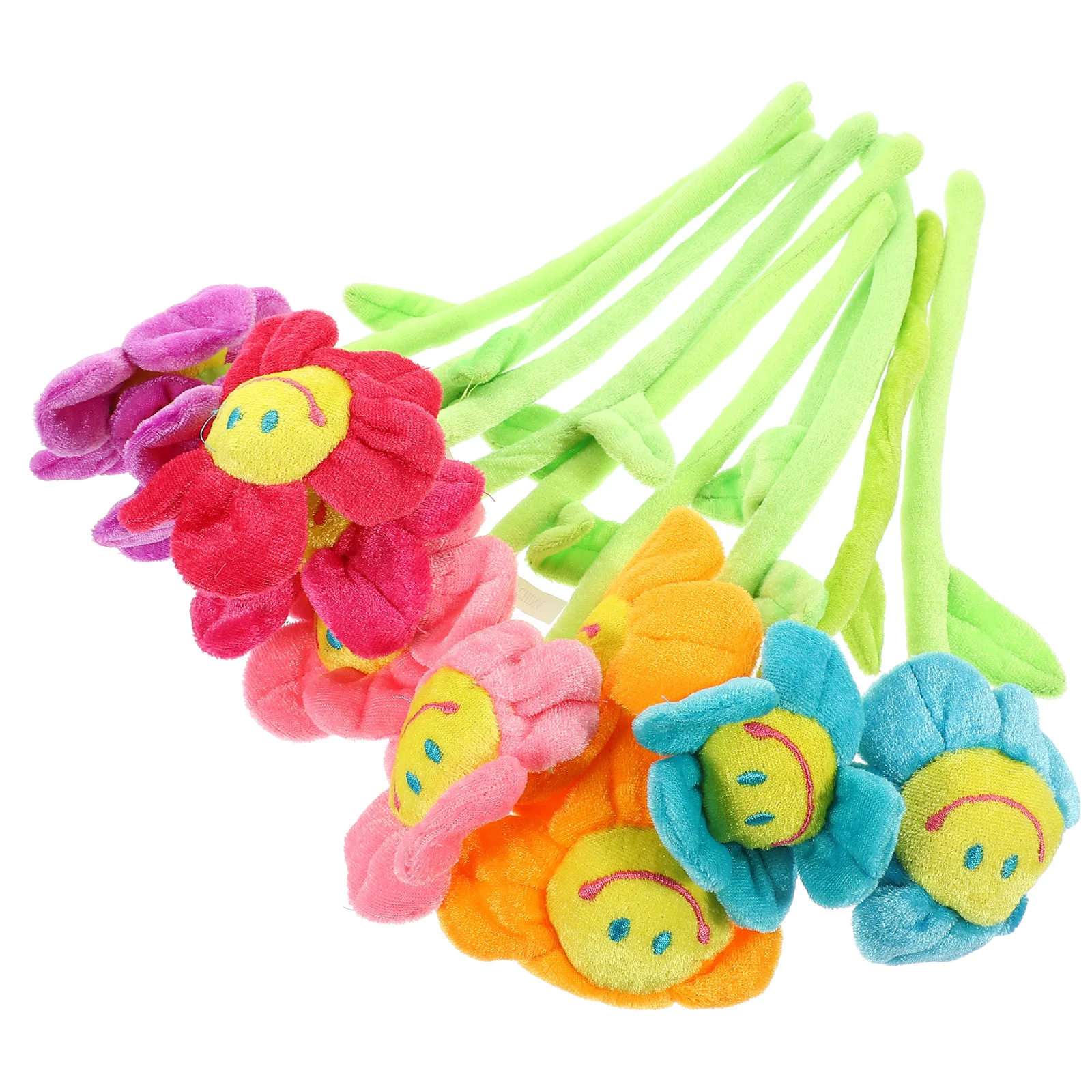 

10pcs Kids Plush Flower Toy Daisy Flower Bouquet Stems Bendable Sunflowers Diy Bouquet Sunflower Flower Drape Tieback