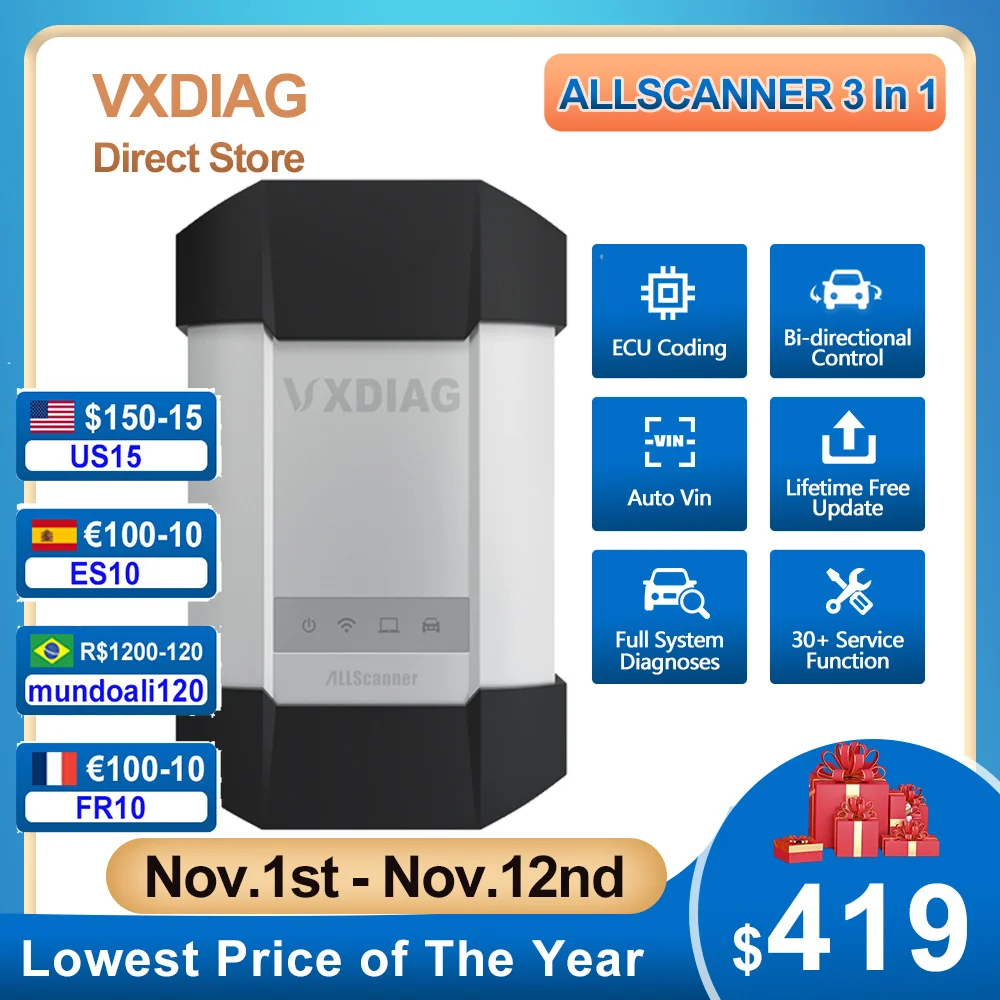 VXDIAG 3 In 1 For BMW For Mercedes Benz C6 For VW ECU Programming Coding All System Diagnosis Scanner OBD2 Car Diagnostic Tool
VXDIAG 3 In 1 For BMW For Mercedes Benz C6 For VW ECU Programming Coding All System Diagnosis Scanner OBD2 Car Diagnostic Tool