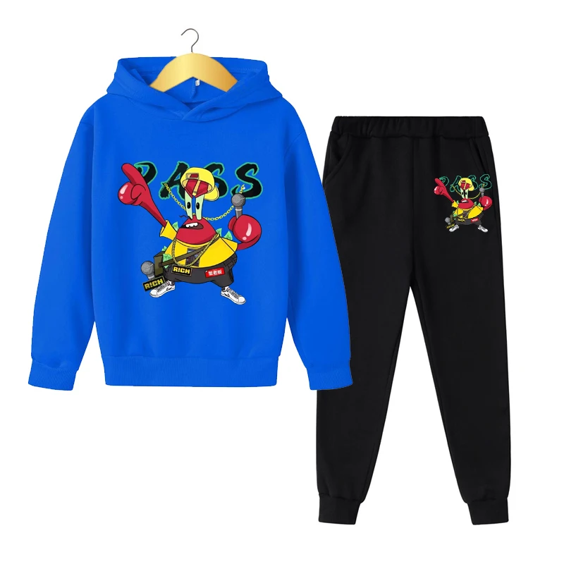 Baby Sponge Spring and Autumn Boys and Girls Sports Suit Cotton Sweater Pullover Pants Anime Print Sportswear 4-14 Years Old
Baby Sponge Spring and Autumn Boys and Girls Sports Suit Cotton Sweater Pullover Pants Anime Print Sportswear 4-14 Years Old