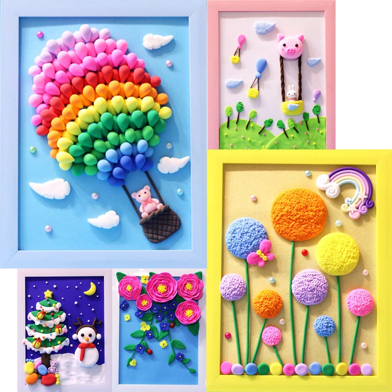 Crafts and Arts Kids Handicrafts Christmas Creative Photo Frame DIY Toys for Children Clay Photo Album Set 3D Colorful Work Gift
Crafts and Arts Kids Handicrafts Christmas Creative Photo Frame DIY Toys for Children Clay Photo Album Set 3D Colorful Work Gift