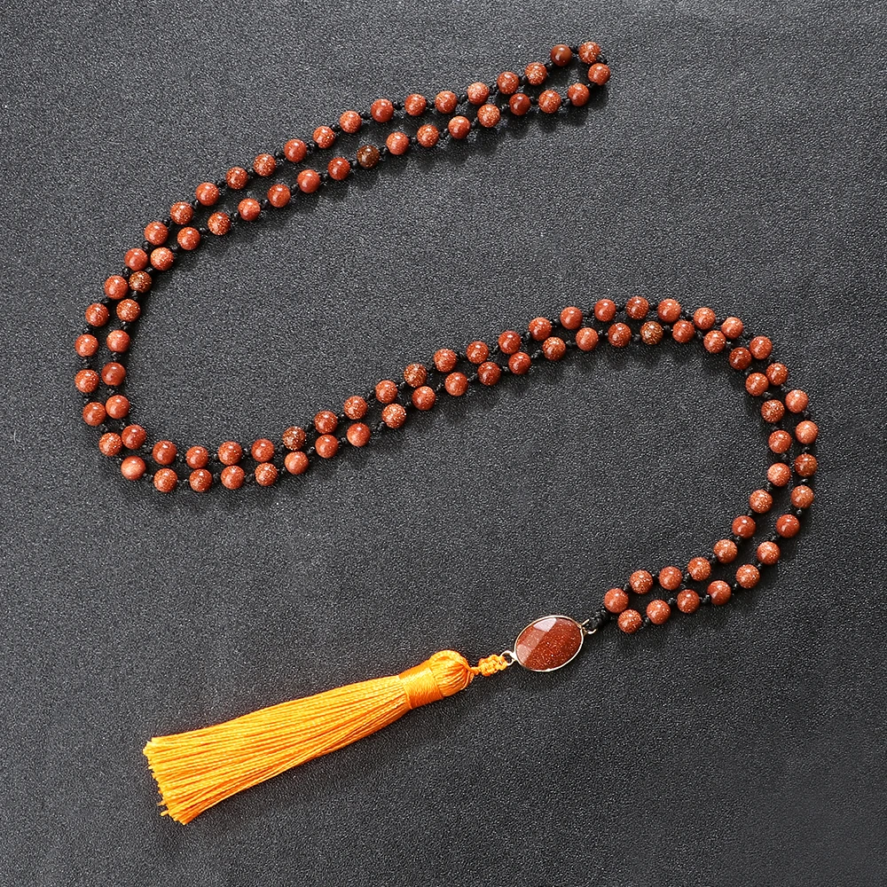 6/8mm Trendy Natural Gold Color Sandstone Necklaces Men 108Mala Shiny Stone Beads Pendant Necklaces Women Fashion Jewelry Gifts
6/8mm Trendy Natural Gold Color Sandstone Necklaces Men 108Mala Shiny Stone Beads Pendant Necklaces Women Fashion Jewelry Gifts