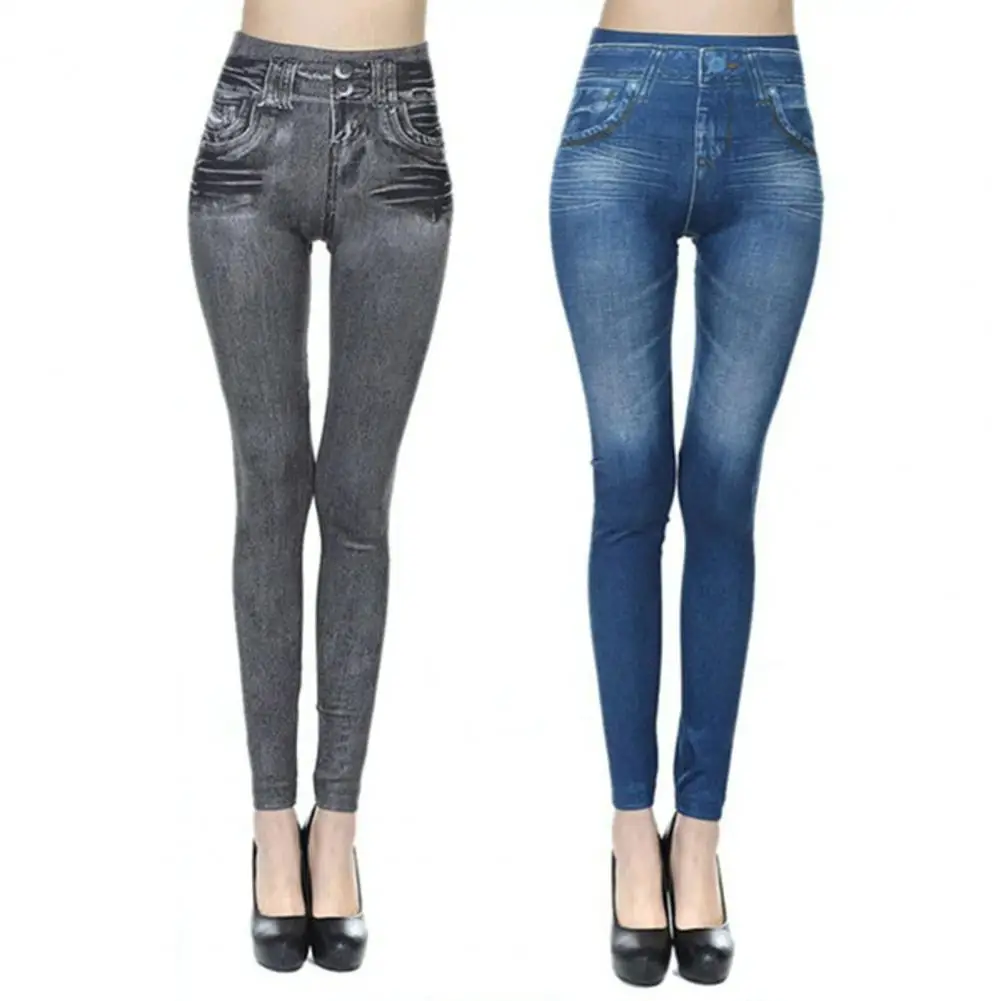 Elastic Women Pants Ankle-length Polyester Comfortable Fake Jeans Women Trousers for Home
Elastic Women Pants Ankle-length Polyester Comfortable Fake Jeans Women Trousers for Home