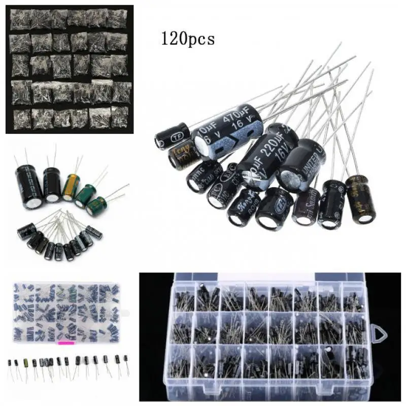 60/120/200/500/900Pcs Aluminum Electrolytic Capacitors 10-50V mix Electrolytic capacitor Assorted kit and storage box 
60/120/200/500/900Pcs Aluminum Electrolytic Capacitors 10-50V mix Electrolytic capacitor Assorted kit and storage box