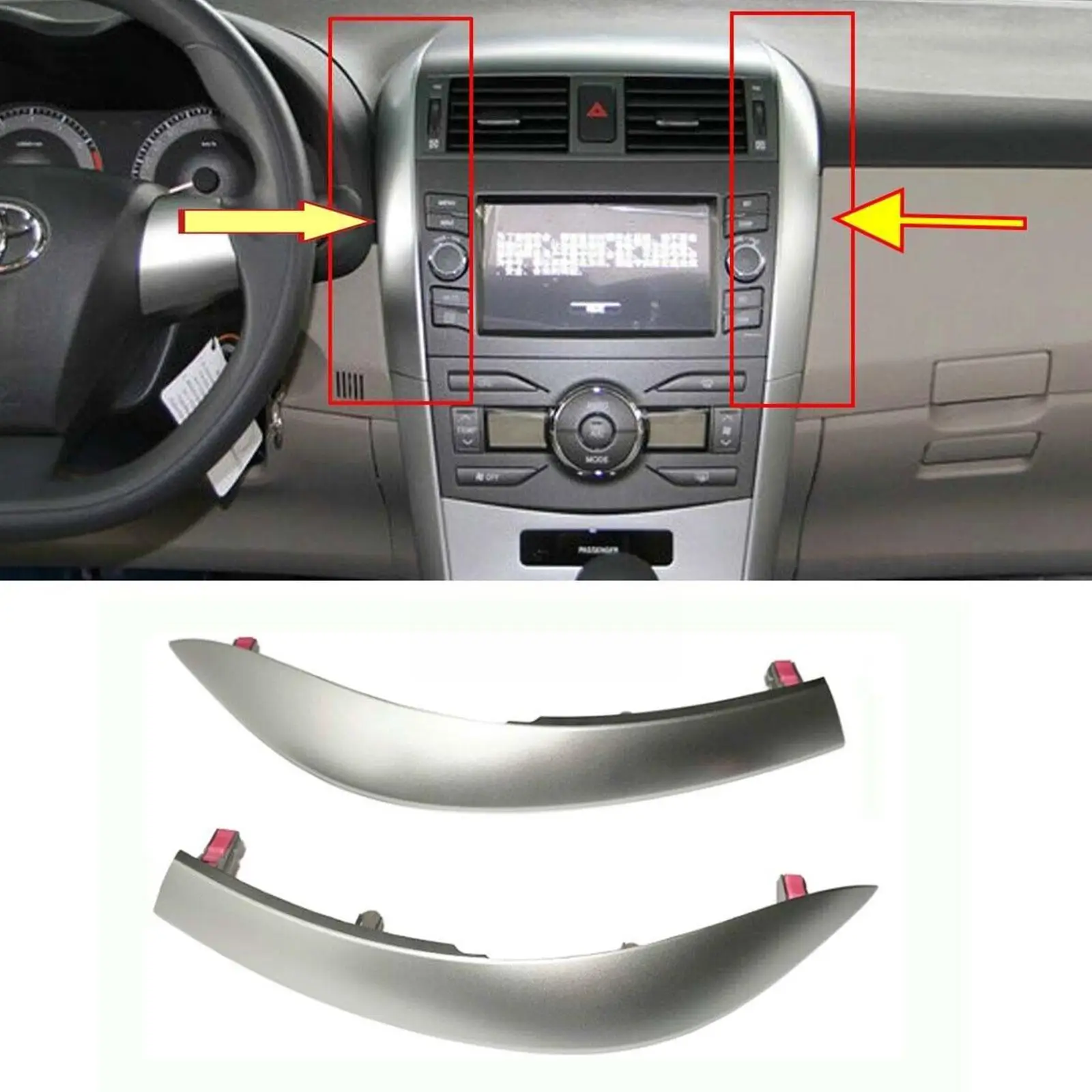 Pair for Toyota Corolla /Altis 2009-2013 Upper Side Central Dashboard Trim Strip Silver Air Outlet Decoration on Both Sides X8Y5
Pair for Toyota Corolla /Altis 2009-2013 Upper Side Central Dashboard Trim Strip Silver Air Outlet Decoration on Both Sides X8Y5