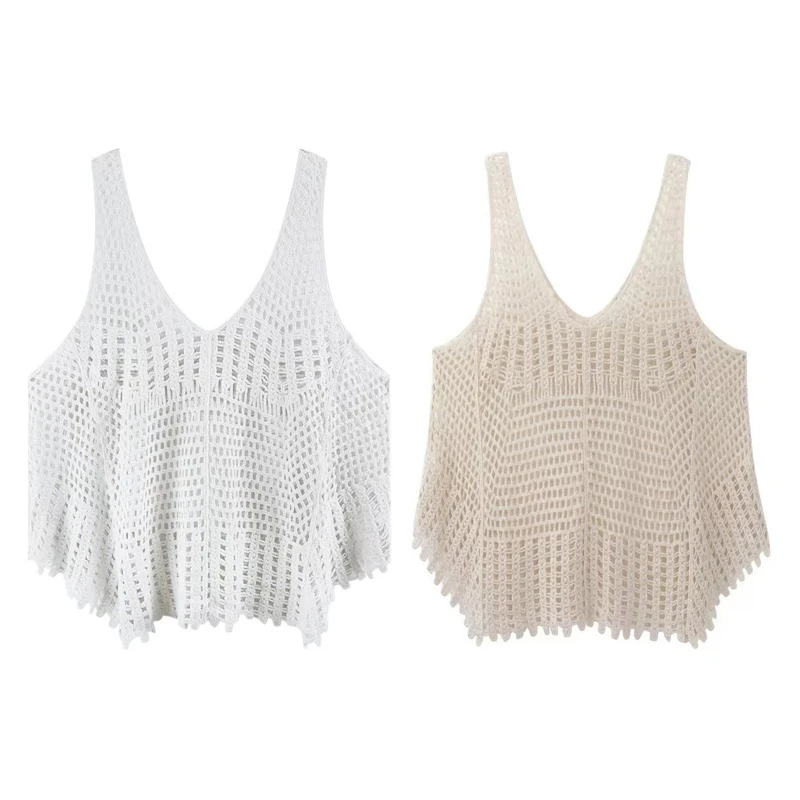 Women Crochet Bohemian Vest Waistcoat Summer Hollow Out Knitted Striped Sleeveless Tank Top Flowy Hem Loose Beach Cover Up
Women Crochet Bohemian Vest Waistcoat Summer Hollow Out Knitted Striped Sleeveless Tank Top Flowy Hem Loose Beach Cover Up